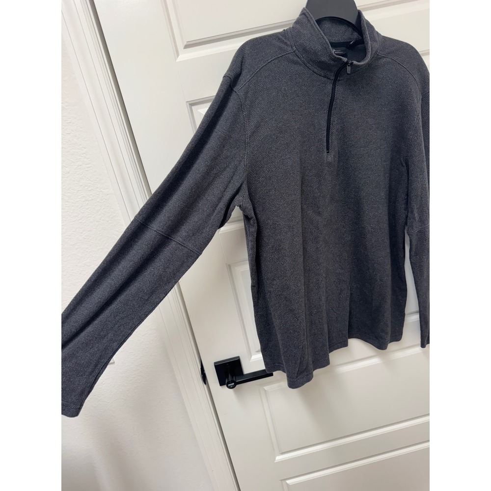 Marc Anthony Mens Slim Fit Quarter Zip Pullover Charcoal Gray Textured Large - Picture 5 of 9